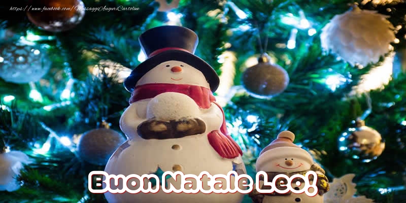 Cartoline di Natale - Pupazzo Di Neve | Buon Natale Leo!