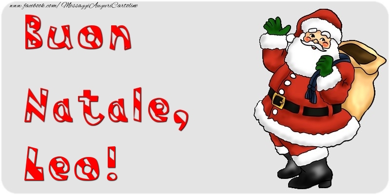 Cartoline di Natale - Babbo Natale & Regalo | Buon Natale, Leo