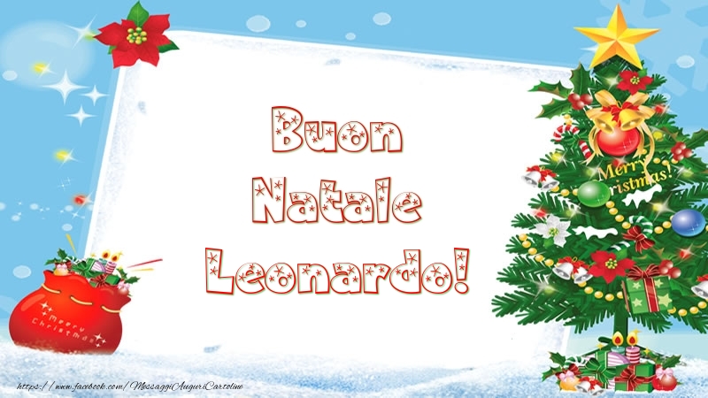 Cartoline di Natale - Albero Di Natale & Regalo | Buon Natale Leonardo!