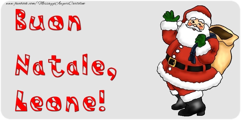 Cartoline di Natale - Babbo Natale & Regalo | Buon Natale, Leone