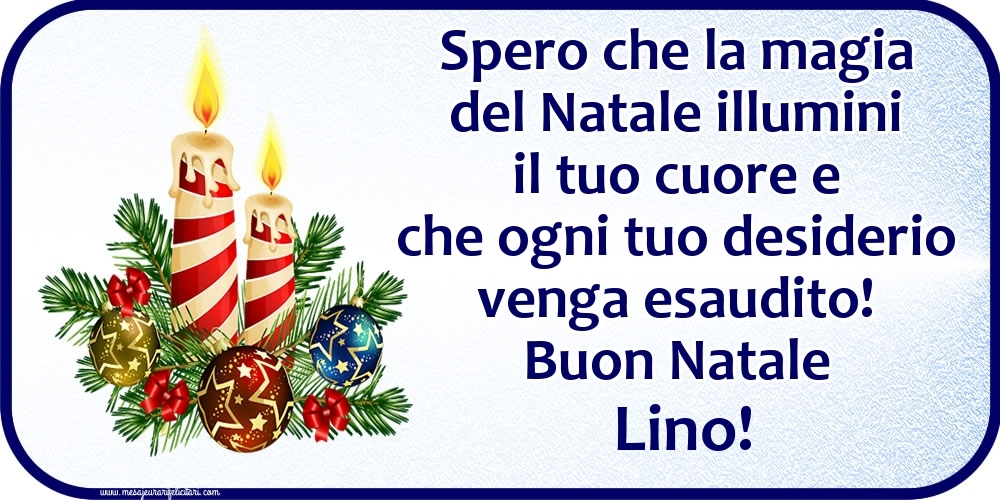 Cartoline di Natale - Candele & Palle Di Natale | Buon Natale Lino!