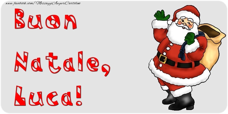 Cartoline di Natale - Babbo Natale & Regalo | Buon Natale, Luca