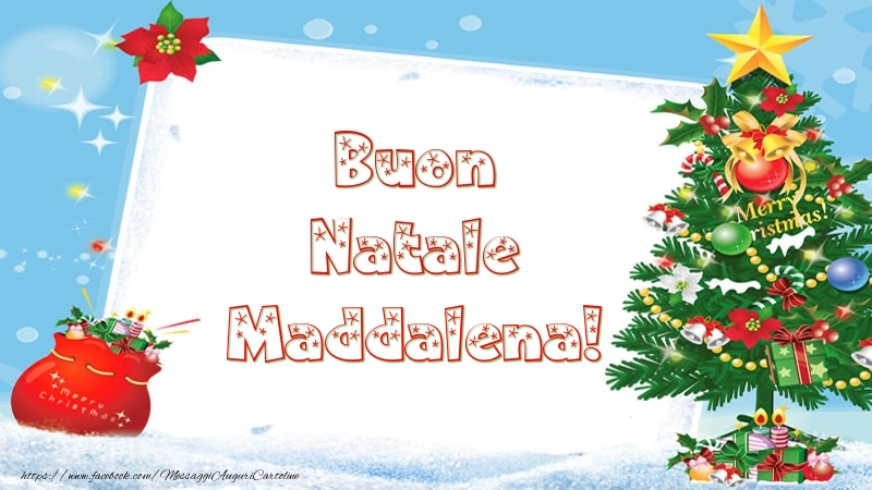 Cartoline di Natale - Albero Di Natale & Regalo | Buon Natale Maddalena!