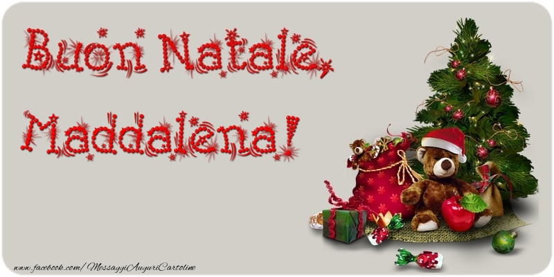 Cartoline di Natale - Albero Di Natale & Animali & Regalo | Buon Natale, Maddalena