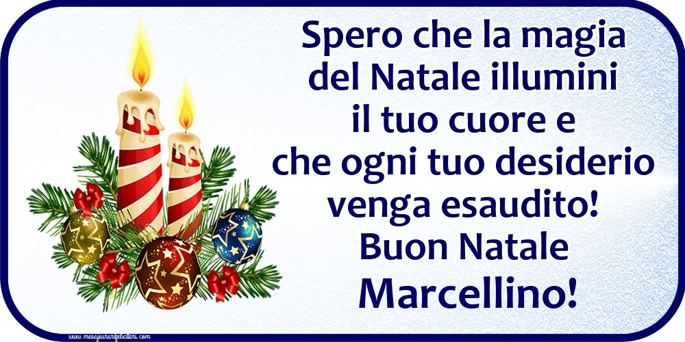 Cartoline di Natale - Candele & Palle Di Natale | Buon Natale Marcellino!