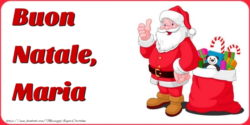 Cartoline di Natale - Babbo Natale | Buon Natale, Maria