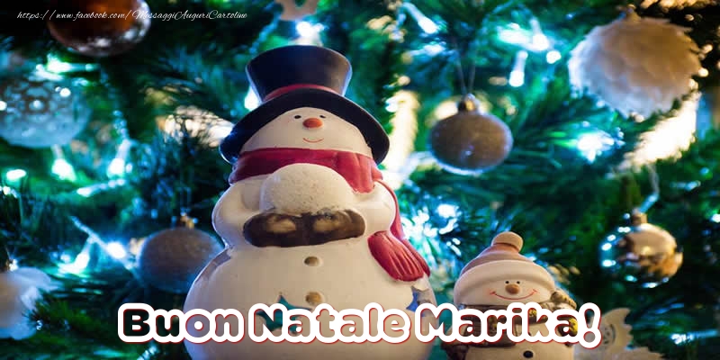 Cartoline di Natale - Pupazzo Di Neve | Buon Natale Marika!