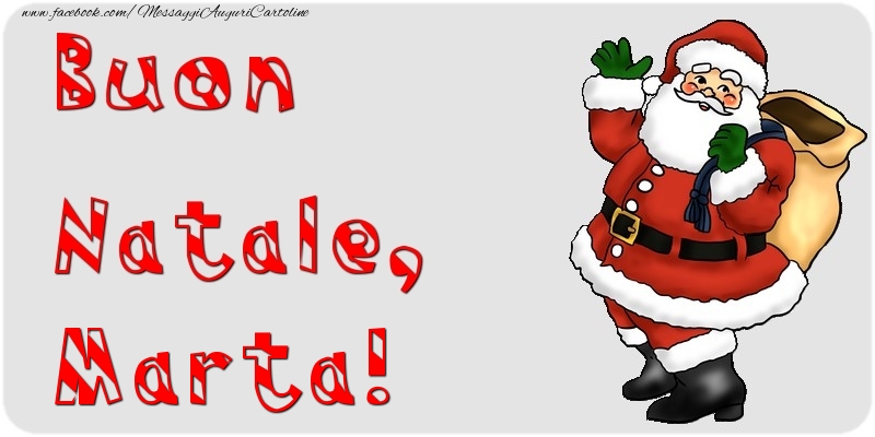 Cartoline di Natale - Babbo Natale & Regalo | Buon Natale, Marta