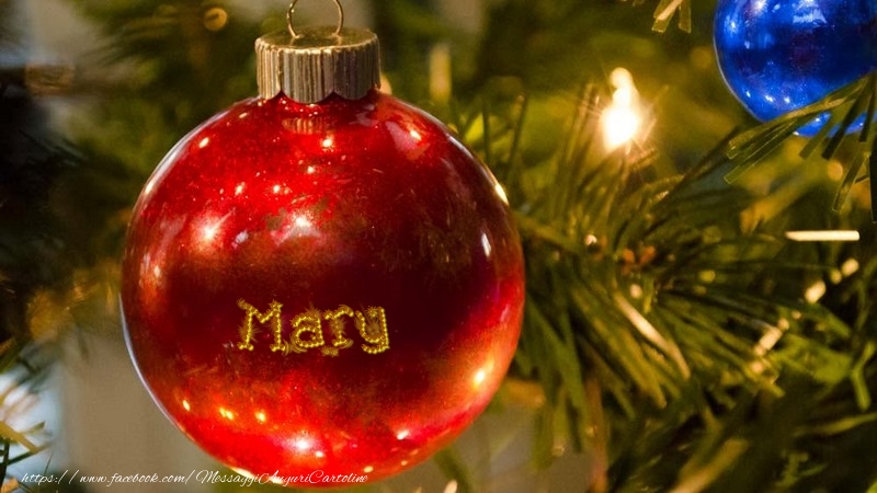 Cartoline di Natale - Il tuo nome sul globo di Natale Mary