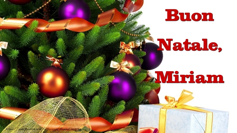 Cartoline di Natale - Albero Di Natale & Palle Di Natale & Regalo | Buon Natale, Miriam