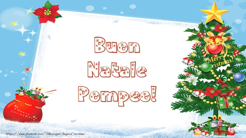 Cartoline di Natale - Albero Di Natale & Regalo | Buon Natale Pompeo!