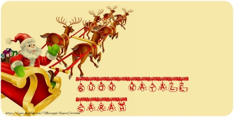 Cartoline di Natale - Babbo Natale & Renna | BUON NATALE Sarah