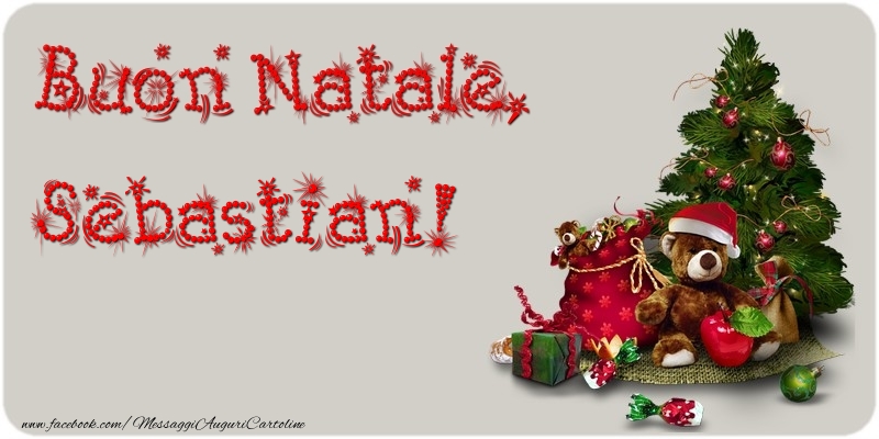 Cartoline di Natale - Albero Di Natale & Animali & Regalo | Buon Natale, Sebastian