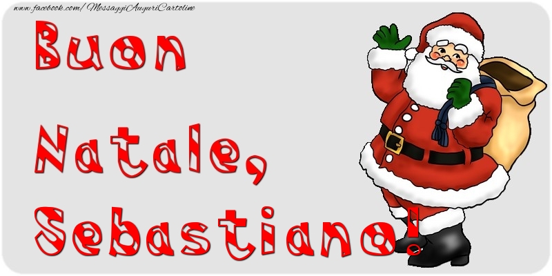 Cartoline di Natale - Babbo Natale & Regalo | Buon Natale, Sebastiano