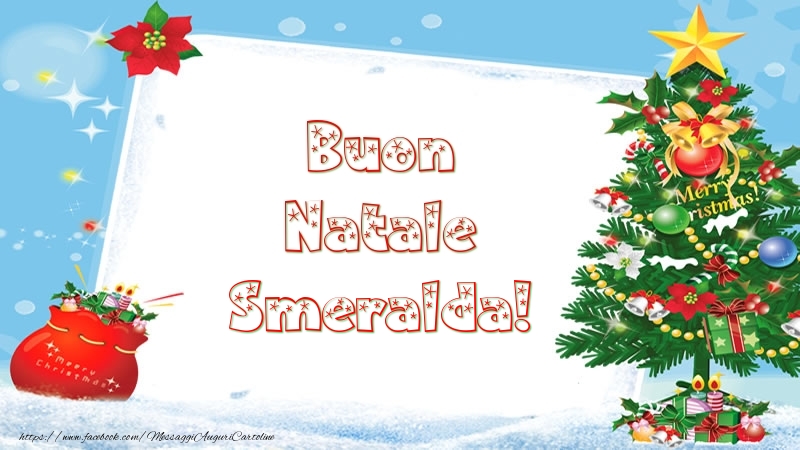 Cartoline di Natale - Albero Di Natale & Regalo | Buon Natale Smeralda!