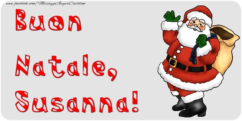 Cartoline di Natale - Babbo Natale & Regalo | Buon Natale, Susanna