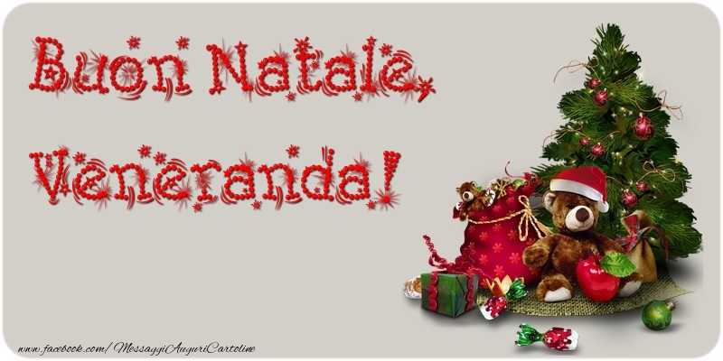 Cartoline di Natale - Albero Di Natale & Animali & Regalo | Buon Natale, Veneranda