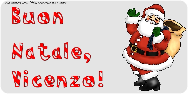 Cartoline di Natale - Babbo Natale & Regalo | Buon Natale, Vicenzo