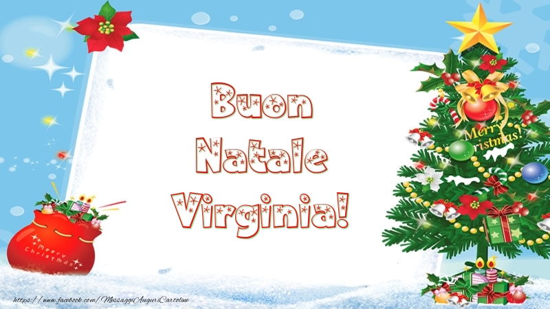 Cartoline di Natale - Albero Di Natale & Regalo | Buon Natale Virginia!