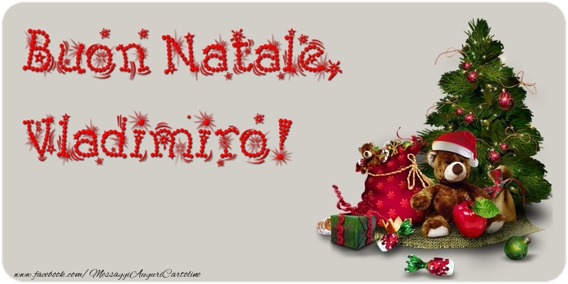 Cartoline di Natale - Albero Di Natale & Animali & Regalo | Buon Natale, Vladimiro