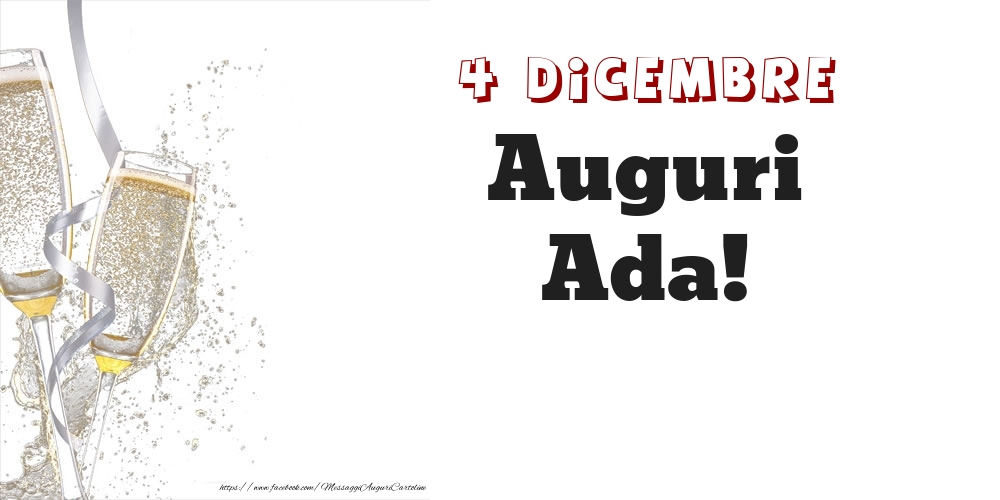 Cartoline di onomastico - Auguri Ada! 4 Dicembre