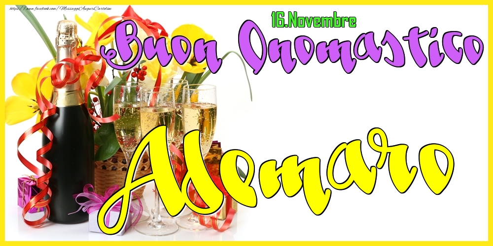 Cartoline di onomastico - Champagne | 16.Novembre - Buon Onomastico Ademaro!