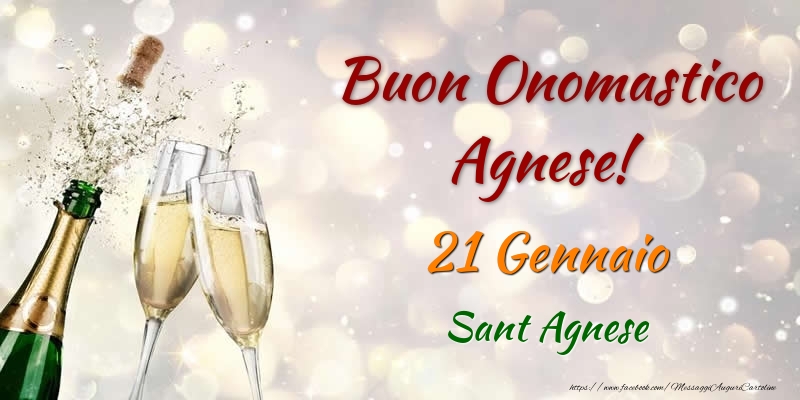 Cartoline di onomastico - Buon Onomastico Agnese! 21 Gennaio Sant Agnese