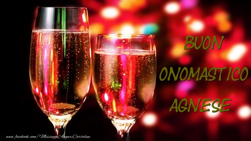 Cartoline di onomastico - Champagne | Buon Onomastico Agnese
