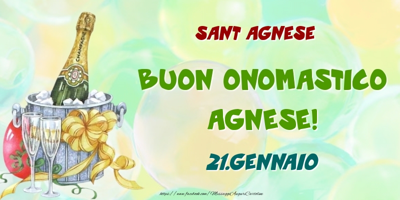 Cartoline di onomastico - Sant Agnese Buon Onomastico, Agnese! 21.Gennaio