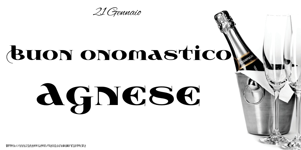 Cartoline di onomastico - 21 Gennaio - Buon onomastico Agnese!