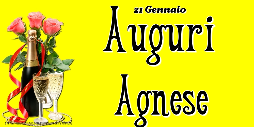 Cartoline di onomastico - 21 Gennaio - Auguri Agnese!
