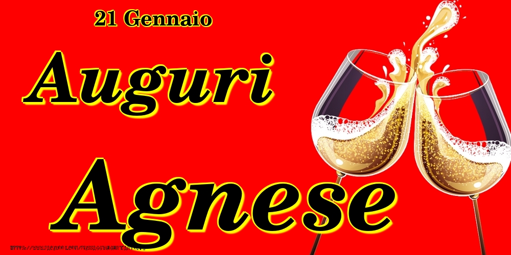  Cartoline di onomastico - Champagne | 21 Gennaio - Auguri Agnese!