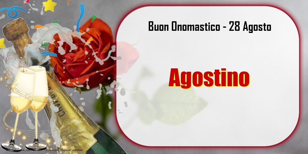 Cartoline di onomastico - Buon Onomastico, Agostino! 28 Agosto