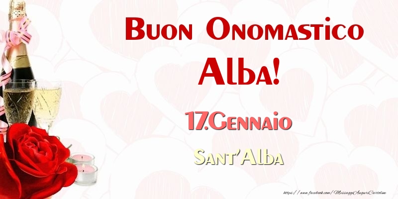  Cartoline di onomastico - Champagne | Buon Onomastico Alba! 17.Gennaio Sant'Alba