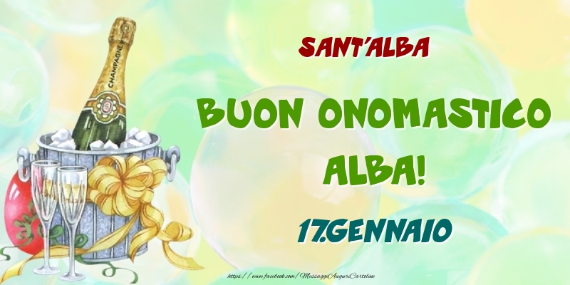 Cartoline di onomastico - Sant'Alba Buon Onomastico, Alba! 17.Gennaio