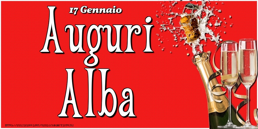 Cartoline di onomastico - Champagne | 17 Gennaio - Auguri Alba!