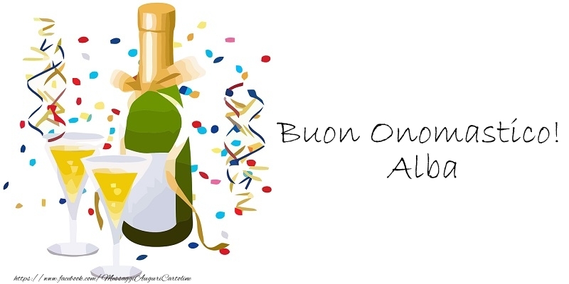 Cartoline di onomastico - Champagne | Buon Onomastico! Alba