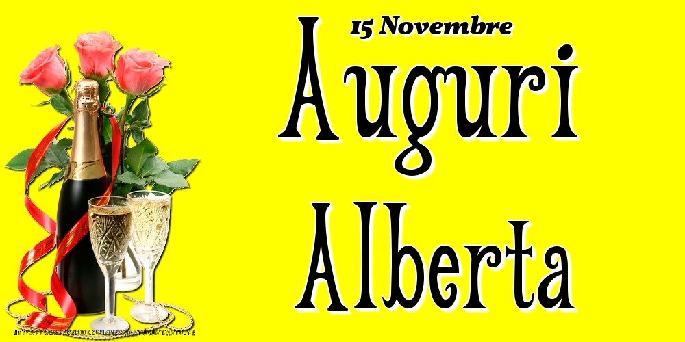 Cartoline di onomastico - 15 Novembre - Auguri Alberta!