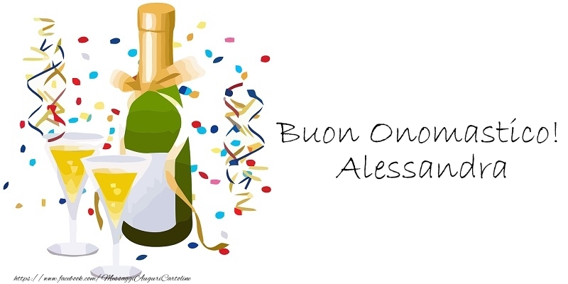 Cartoline di onomastico - Champagne | Buon Onomastico! Alessandra