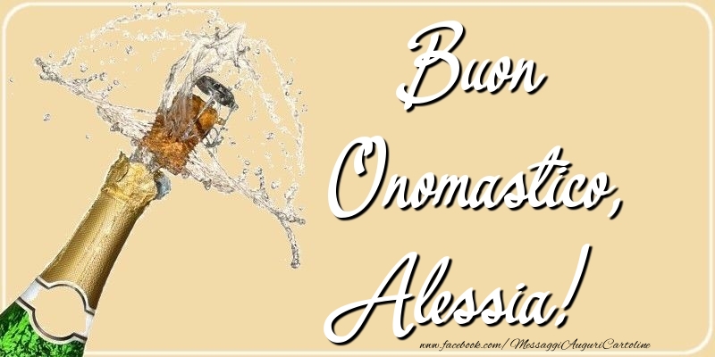Cartoline di onomastico - Champagne | Buon Onomastico, Alessia