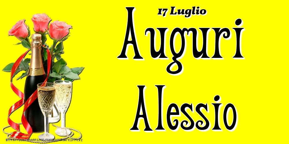 Cartoline di onomastico - 17 Luglio - Auguri Alessio!