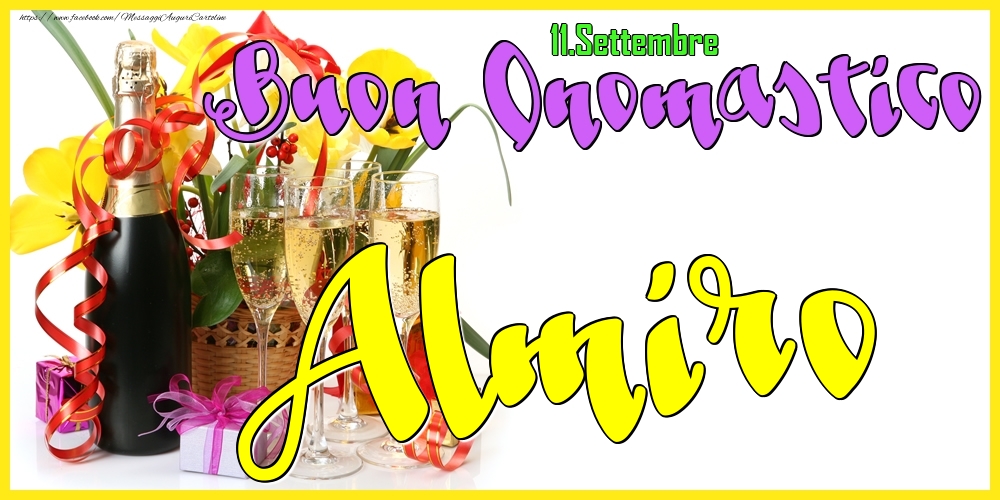 Cartoline di onomastico - Champagne | 11.Settembre - Buon Onomastico Almiro!