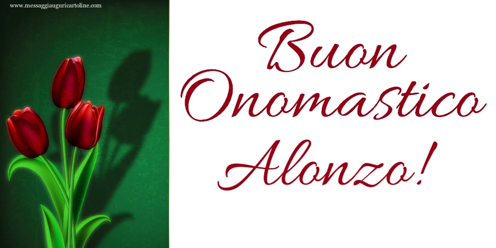 Cartoline di onomastico - Tulipani | Buon Onomastico Alonzo!