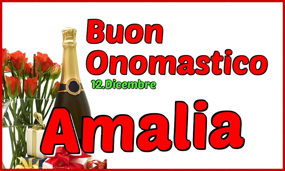 Cartoline di onomastico - 12.Dicembre - Buon Onomastico Amalia!