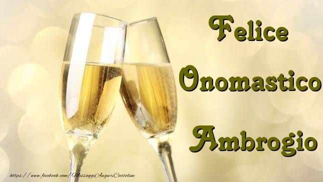 Cartoline di onomastico - Champagne | Felice Onomastico Ambrogio