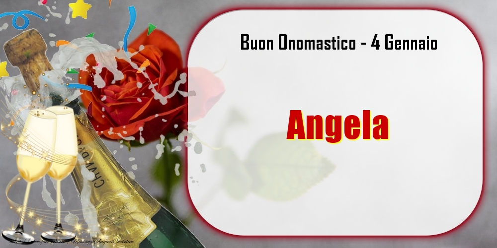 Cartoline di onomastico - Champagne | Buon Onomastico, Angela! 4 Gennaio