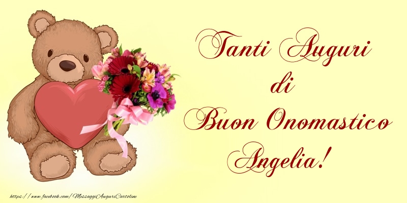 Cartoline di onomastico - Tanti Auguri di Buon Onomastico Angelia!