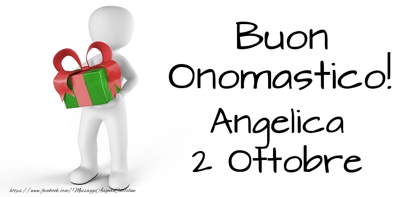 Cartoline di onomastico - Buon Onomastico  Angelica! 2 Ottobre