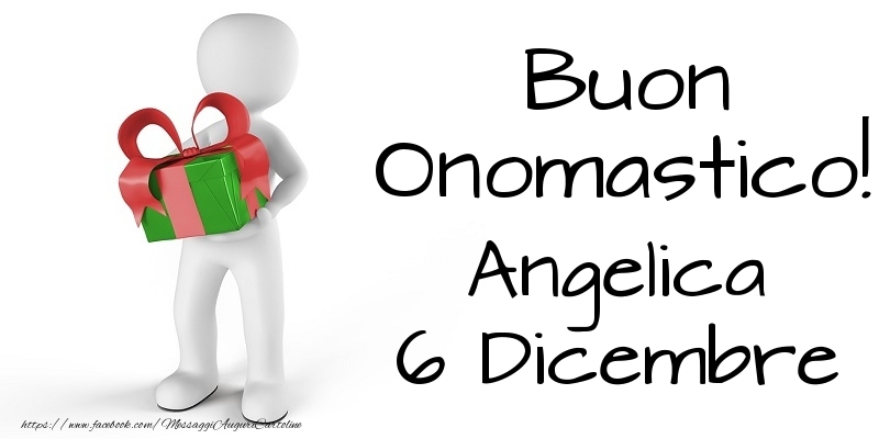 Cartoline di onomastico - Buon Onomastico  Angelica! 6 Dicembre