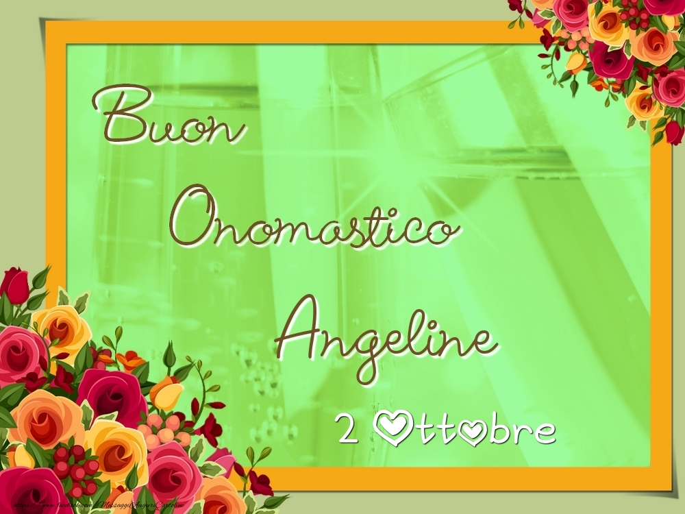 Cartoline di onomastico - Buon Onomastico, Angeline! 2 Ottobre